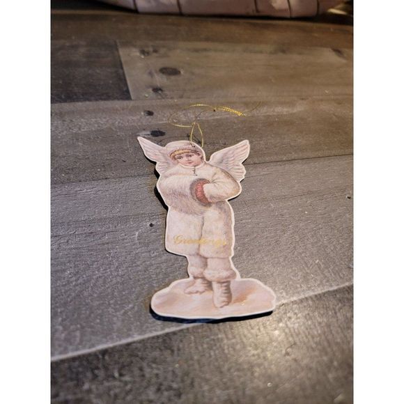 Greetings Vintage angel mink coat ornament xmas - Picture 2 of 3